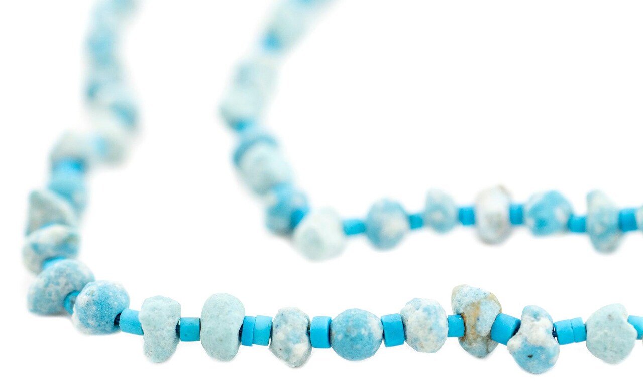 TheBeadChest Middle Eastern Turquoise Nugget Beads 4-7mm Afghanistan Blue Gemstone 17 Inch Strand